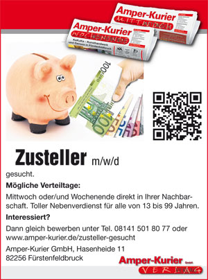 Amper-Kurier Verlag | Zusteller m/w/d gesucht | Fürstenfeldbruck