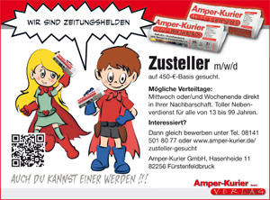 Amper-Kurier Verlag | Zusteller m/w/d gesucht | Fürstenfeldbruck