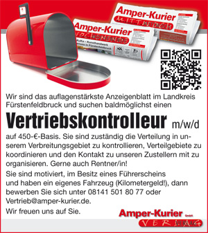 Amper-Kurier Verlag | Vertriebskontrolleur m/w/d | Fürstenfeldbruck