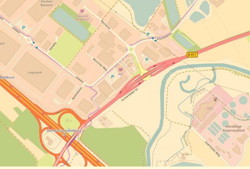 Das Staatliche Bauamt Freising beabsichtigt, den Kreisverkehr an der An-schlussstelle der B 471 zum Gewerbegebiet GADA bei Bergkirchen einschließlich der Anschlussrampen zu erneuern. Für die Bauarbeiten muss die Anschlussstelle ab Montag, 06.05.2019 bis voraussichtlich Ende Juli in einzelnen Fahrtrichtungen teilweise gesperrt werden.