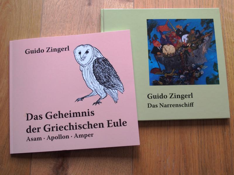 Der Fürstenfeldbrucker Künstler Guido Zingerl stellt seine neuen Zyklen „Das Narrenschiff" und „Das Geheimnis der Griechischen Eule" nun als Buchform vor.