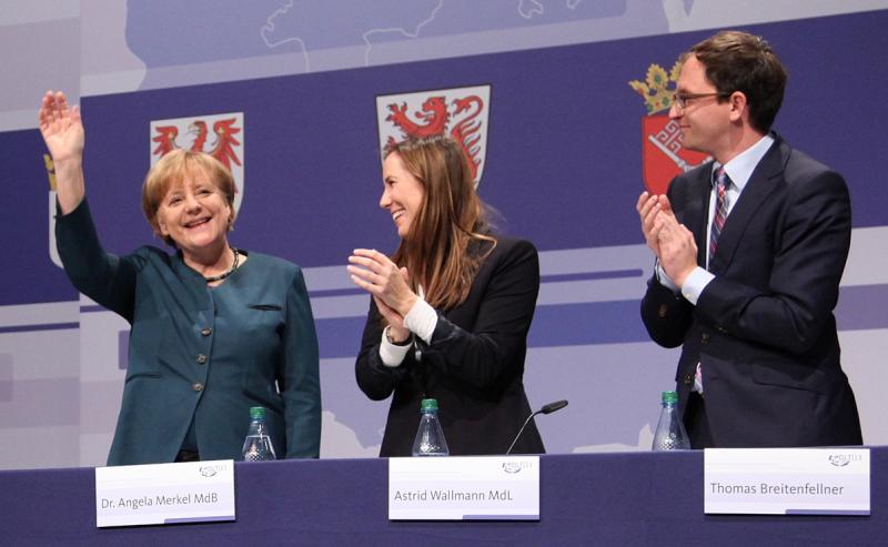 JU-Vize Breitenfellner und Angela Merkel