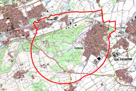 Der Sperrbezirk, der wegen der Amerikanichen Faulbrut errichtet wurde.