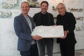 OB Götz, Bauamtsleiter Dachsel und Architekt Prof. Springer
